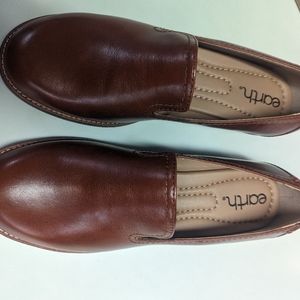 Brown slip on loafers